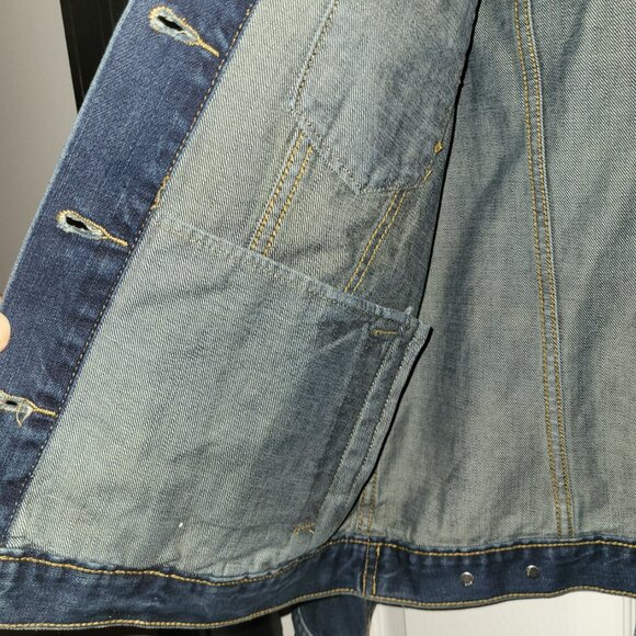 Bill Blass Trucker Jean Jacket, Medium Blue, size Med - Picture 9 of 14